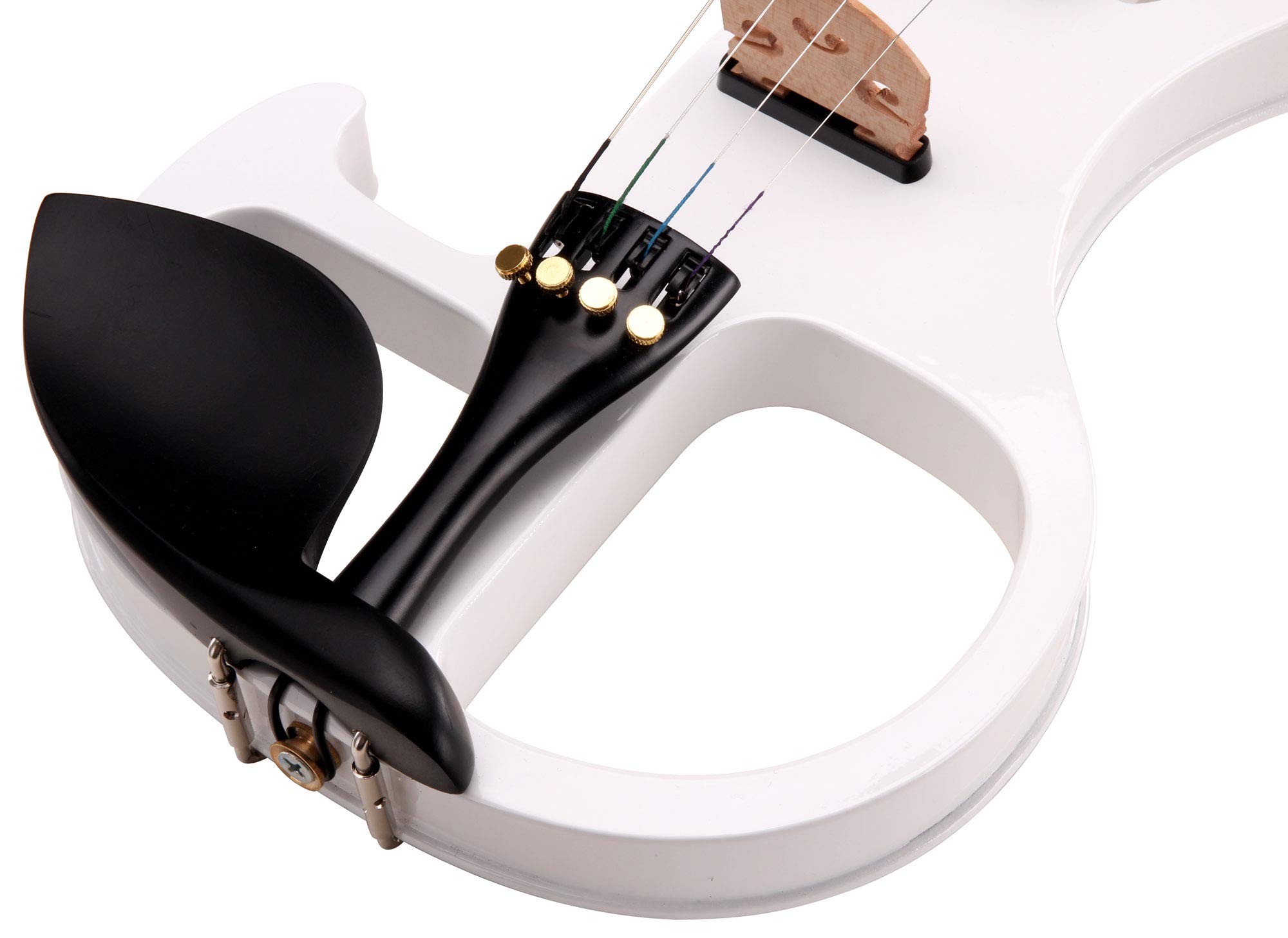 Classic Cantabile EV-90WH E-Violine (E-Geige mit Tonabnehmer, Fichte/Ahorn/Ebenholz) weiß