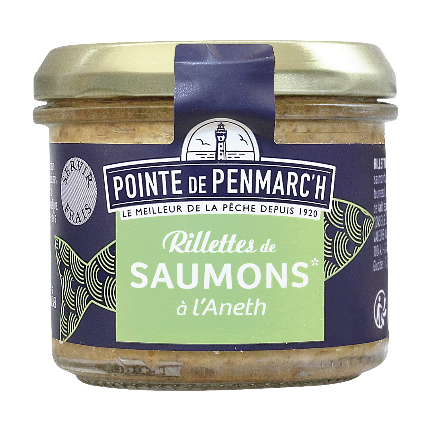 Rillettes de saumons à l'aneth Pointe de Penmarc'h le lot de 4 verrines de 100 g - Livraison en 2 à 3 jours ouvrés depuis la Bretagne