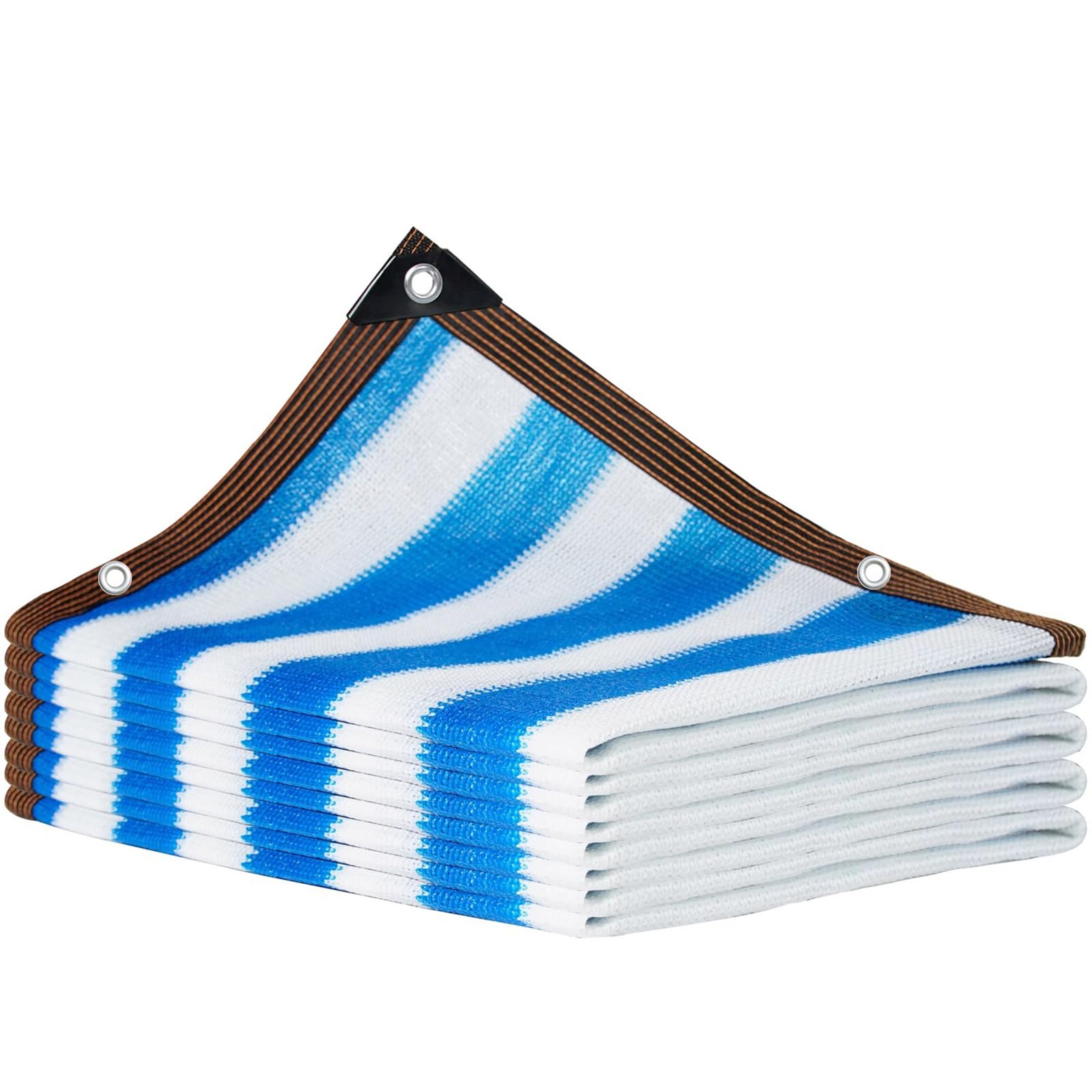 Bâche d'ombrage pour terrasse et jardin filet bleu 4x4m haute protection UV