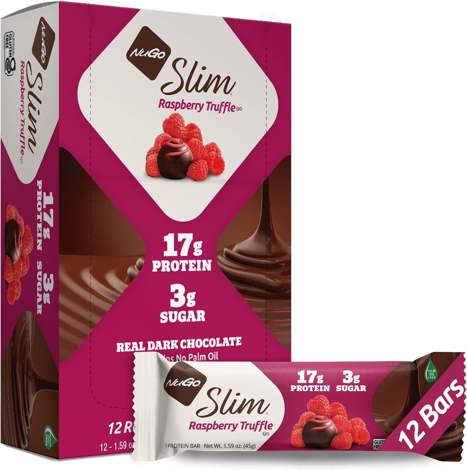 NuGo Slim Vegan Variety Crunchy Peanut Butter 12 bars