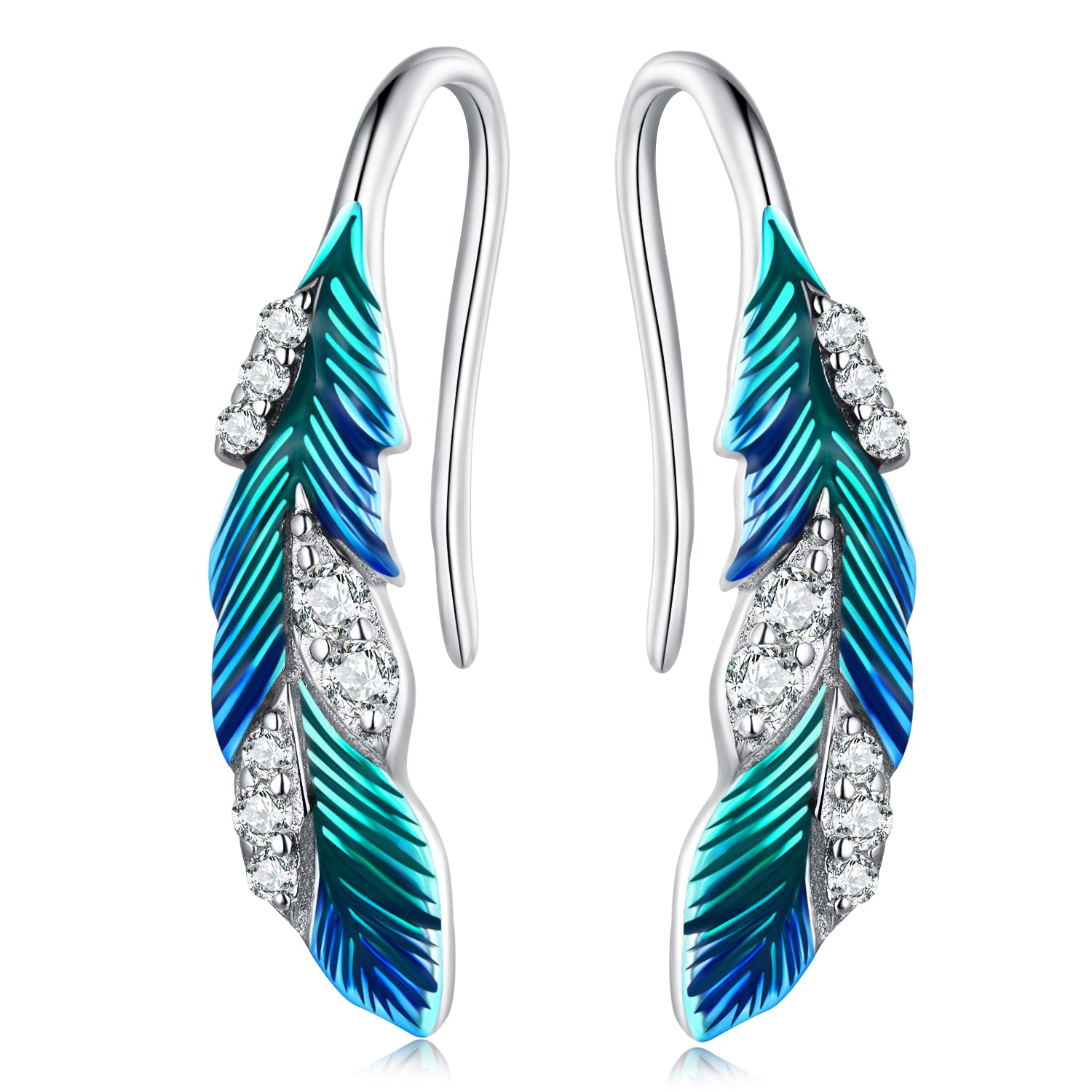 HHRFCS Orecchini di Piume Boho Piume Stile con Orecchini Pendenti con Piccole Nappe di Piume
