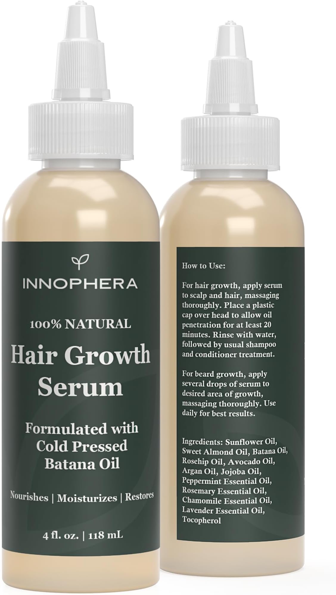 Batana Oil Hair Growth & Scalp Serum โ With Jojoba, Argan, Rosemary & Lavender Oils โ Natural Vegan Thickening, Moisturizing & Strengthening Serum โ 4 fl. oz.