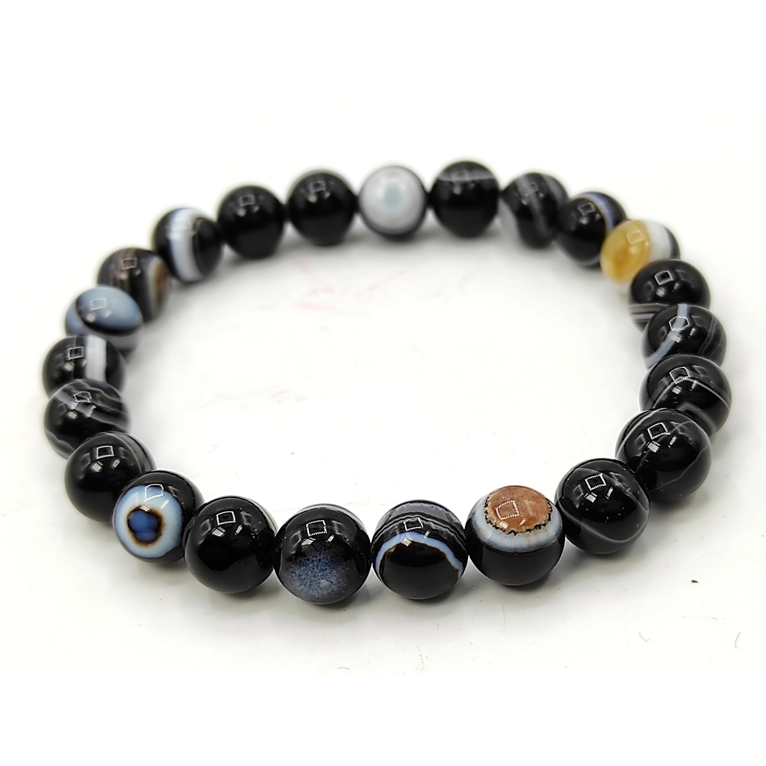 Plus Value Natural Evil Eye Bracelet for Protection for Evil Energy for Men, Women Reiki Healing Crystals (Beads Size 8mm, Jute Bag) (B0CRZ72DXY) Amazon Price History, Amazon Price Tracker