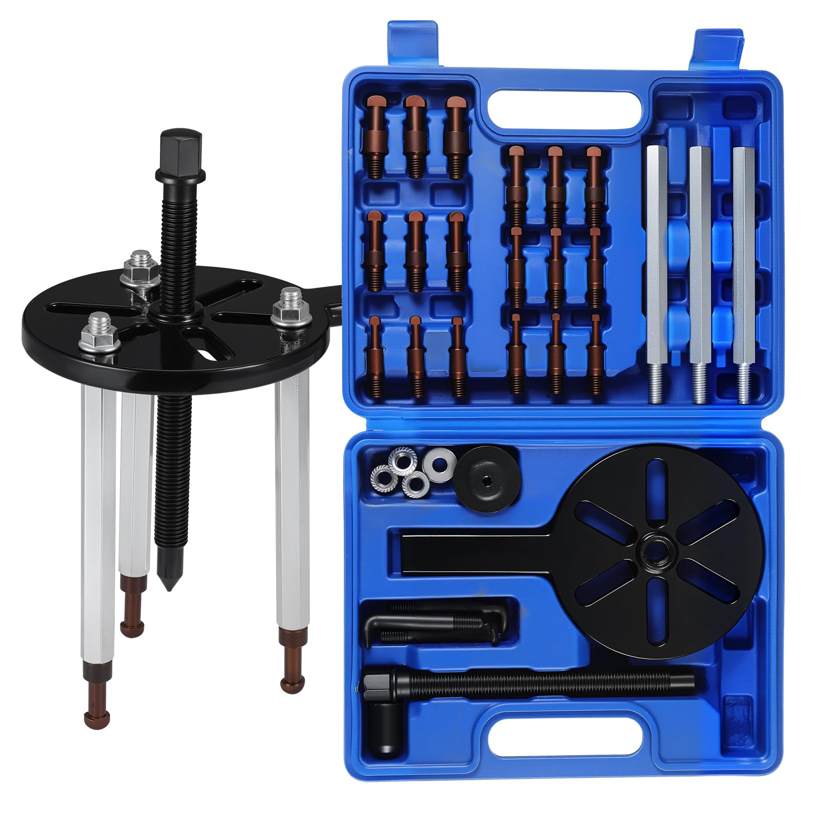 Faankiton 21 in 1 lagertrekkerset, lagerdemontagetrekker, multifunctioneel lagerverwijderingsgereedschap, lagerdemontage tandwieltrekker, drijfautset, binnengattrekker verwijderingsgereedschap