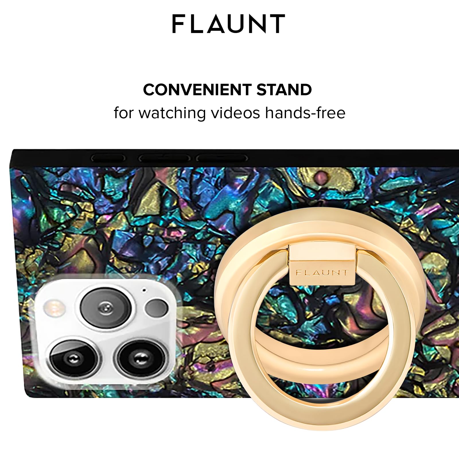 Flaunt MagSafe Phone Ring Holder & Stand - Removable MagSafe Phone Holder for Hand - Durable & Lightweight - Stylish Magnetic Grip Ring for iPhone 17 Pro Max/16 Pro Max/15/14/13/Pixel 10 (Gold)