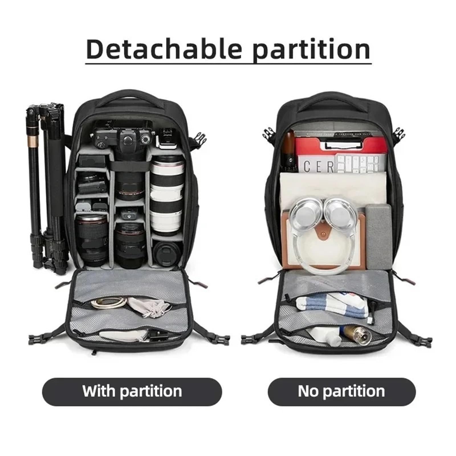 Zaino Fotografico Borsa for fotocamera reflex Zaino integrato for computer con separazione digitale a secco e umido di grande capacità a prova spruzzi d'acqua