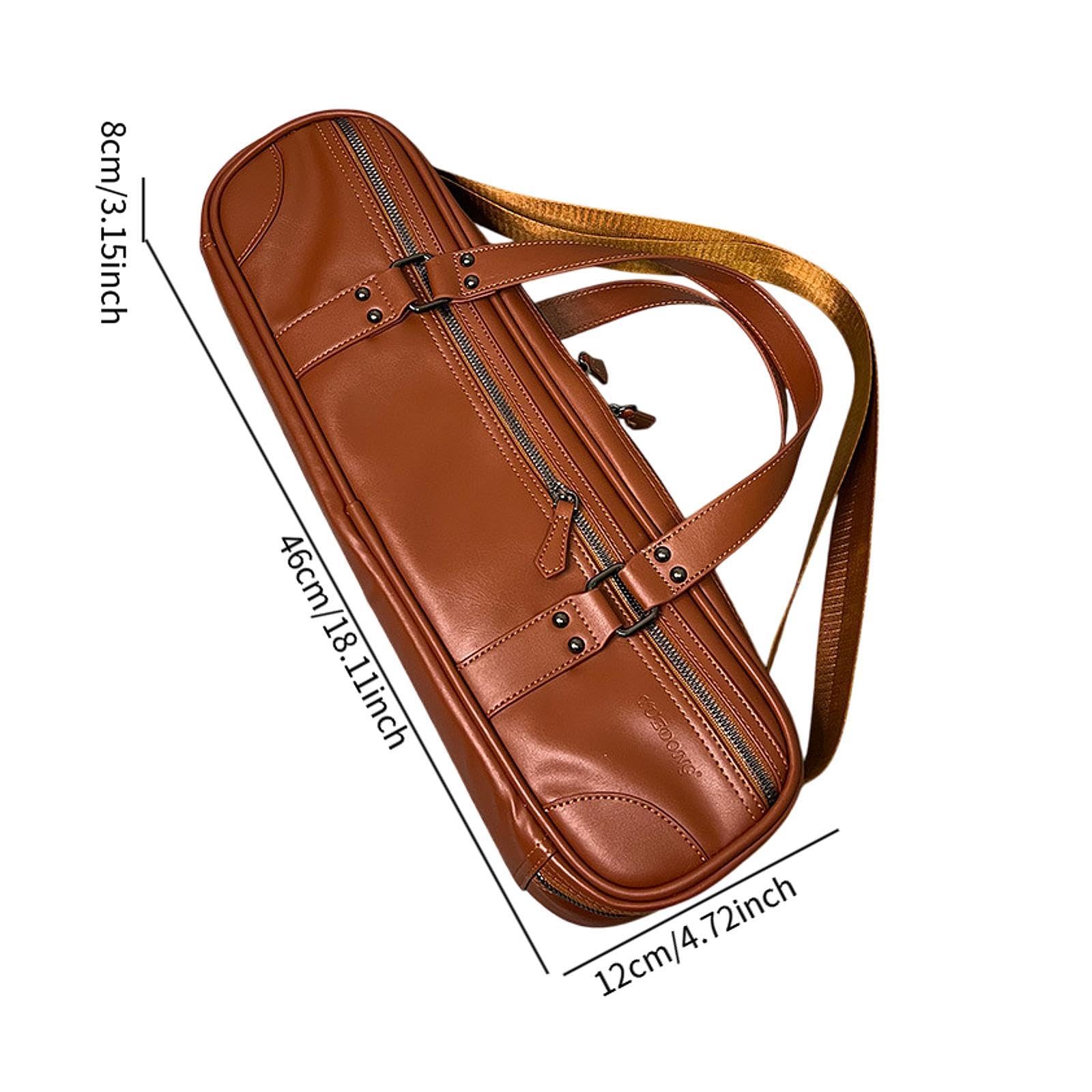 DYNWAVE Flute Carry Case Flute Protect Bag Canvas Exterior Pocket with Adjustable Shoulder Strap Plush Inside for Gifts Party Concert, Brown