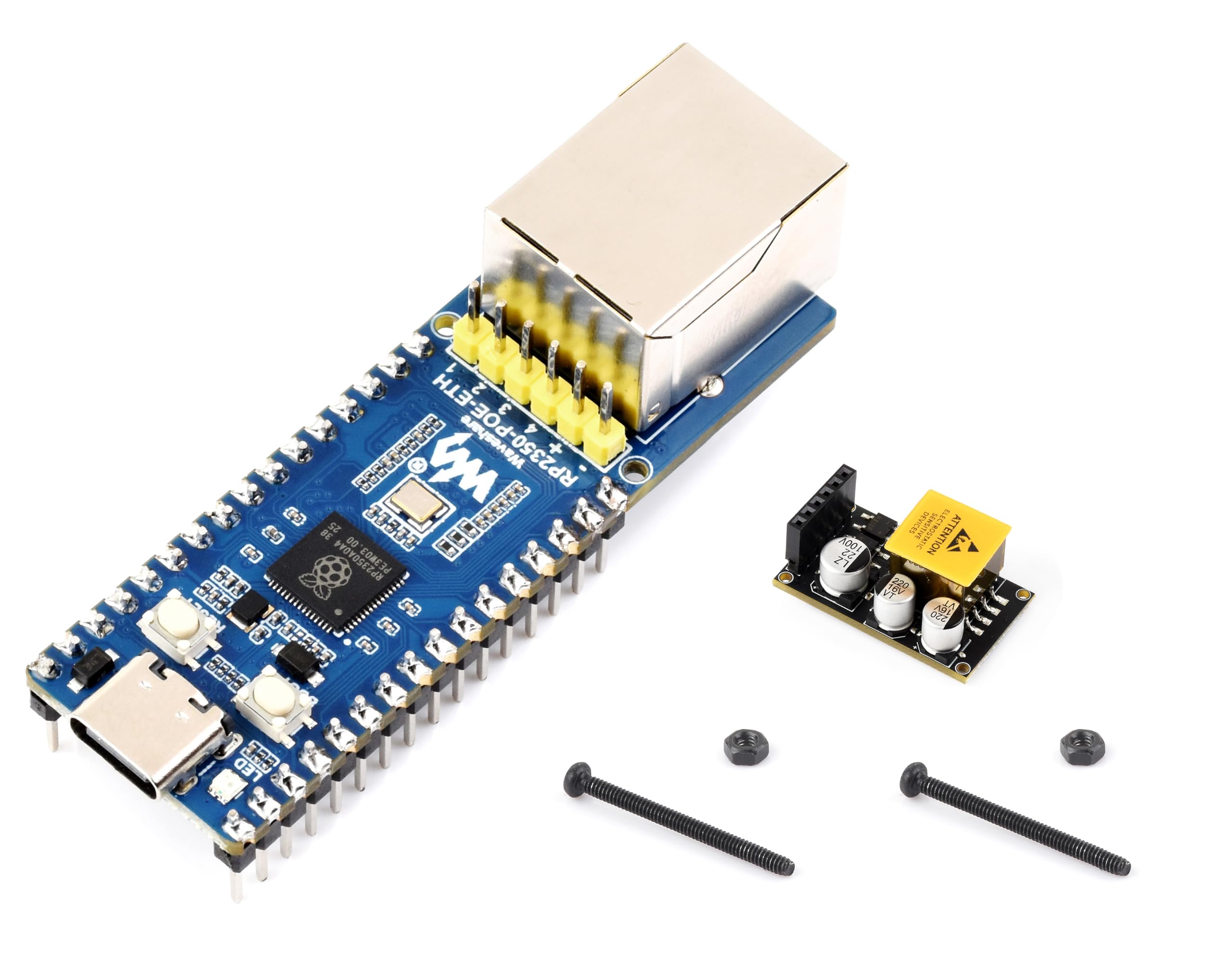 RP2350-POE-ETH Carte de développement, avec en-têtes pré-soudés et module