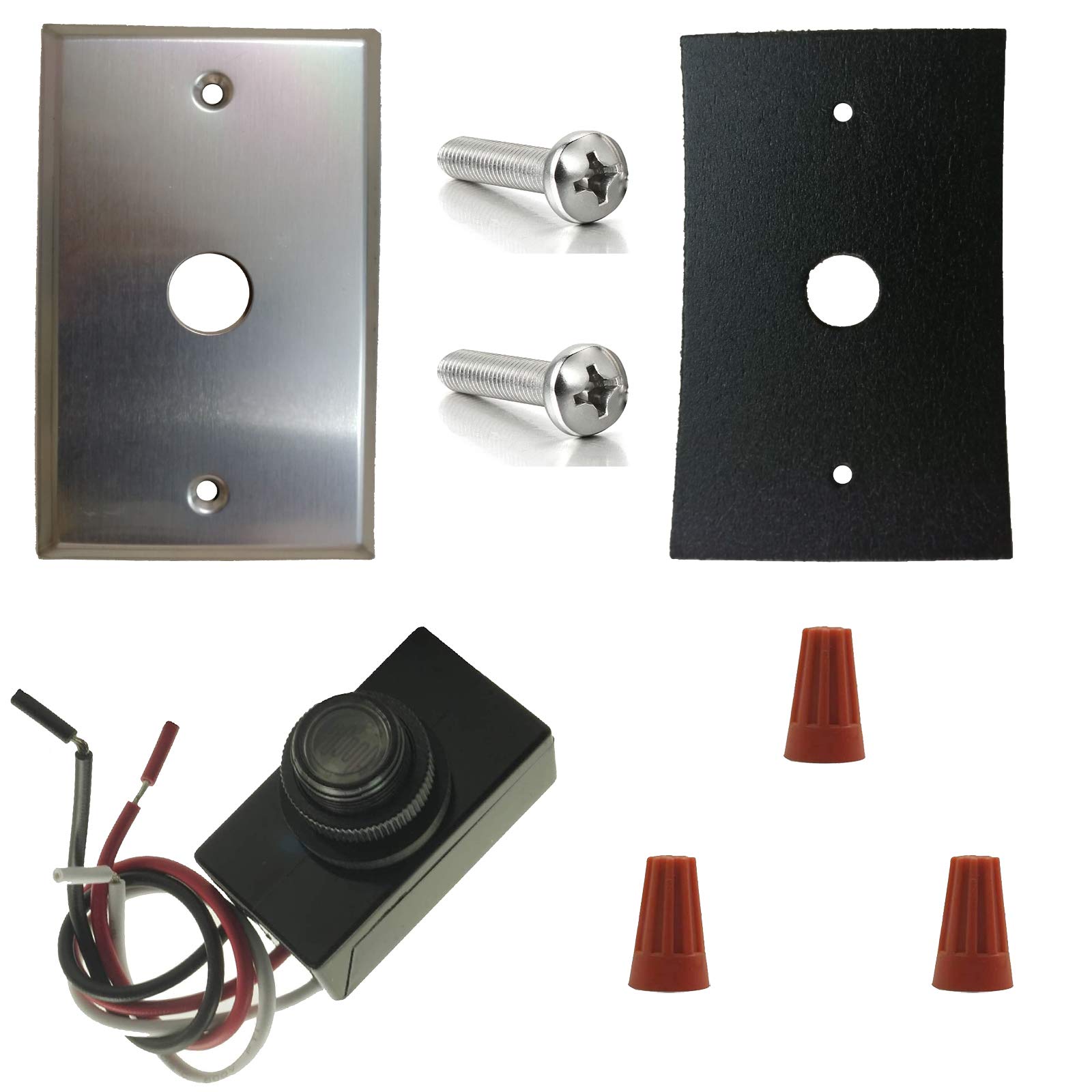 120-Volt Fixed Position Thermal Photocontrol Outdoor Hard-Wired Post Eye Light Control with Photocell Light Sensor, Dusk-to-Dawn Light Sensor Switch Auto On/Off with Wall Plate