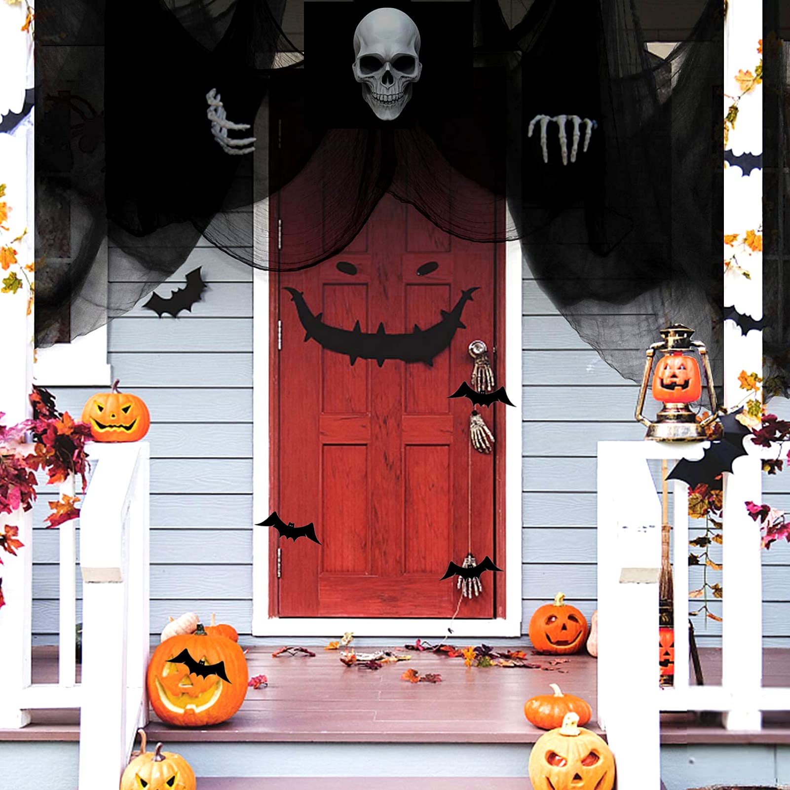 5 Stück Halloween Schwarzer Stoff | 76x178 Cm Grusel-Gaze Für Horror-Dekoration - Outdoor & Indoor