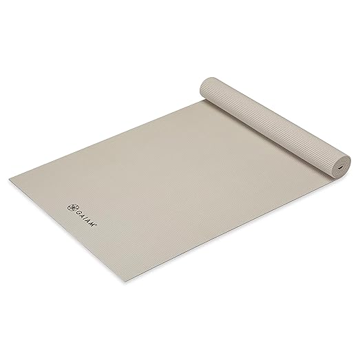 Gaiam Yoga Mat - Premium 5mm Solid Thick Non Slip Exercise & Fitness Mat for All Types of Yoga, Pilates & Floor Workouts (68" x 24" x 5mm)