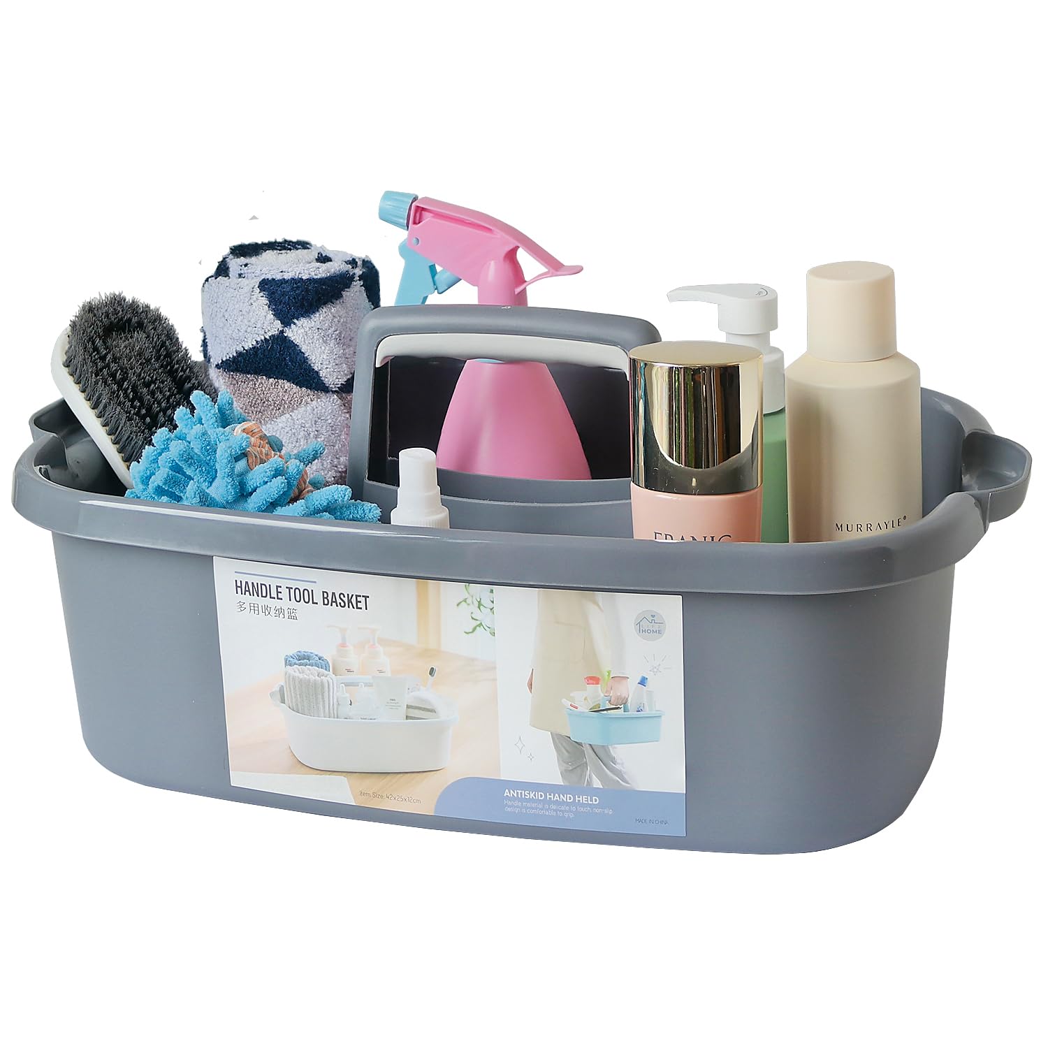 TOPZEA Confezione Da 2 Contenitori In Plastica Per Pulizie, Grandi, Con Manico Ergonomico, 41,9x25,4x17,1 Cm, Per Bagno E Cucina