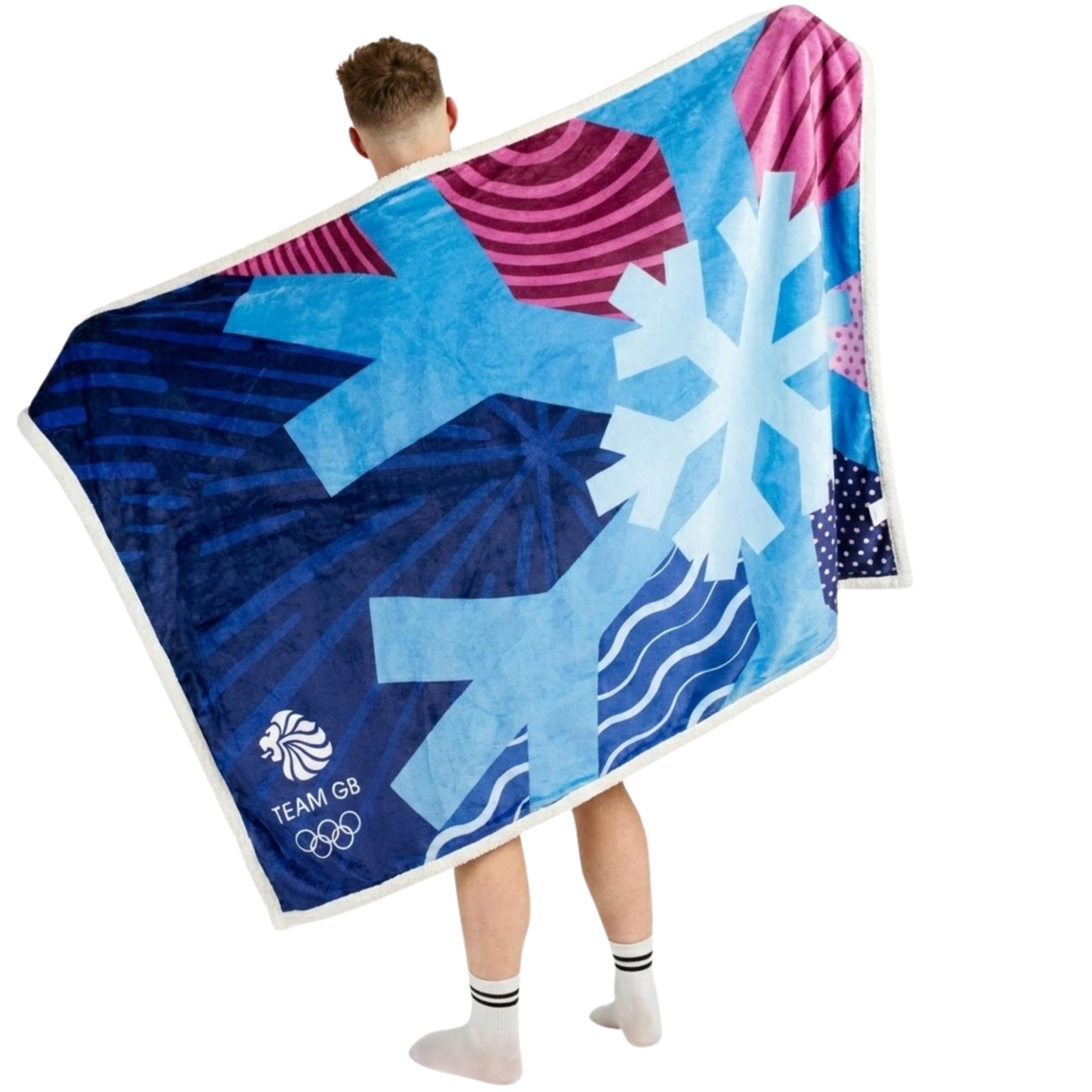 The Gift Scholars Team Gb Sherpa Fleece Blanket - 152 X 117 Cm, Official Merchandise For The Great Britain Olympic Team