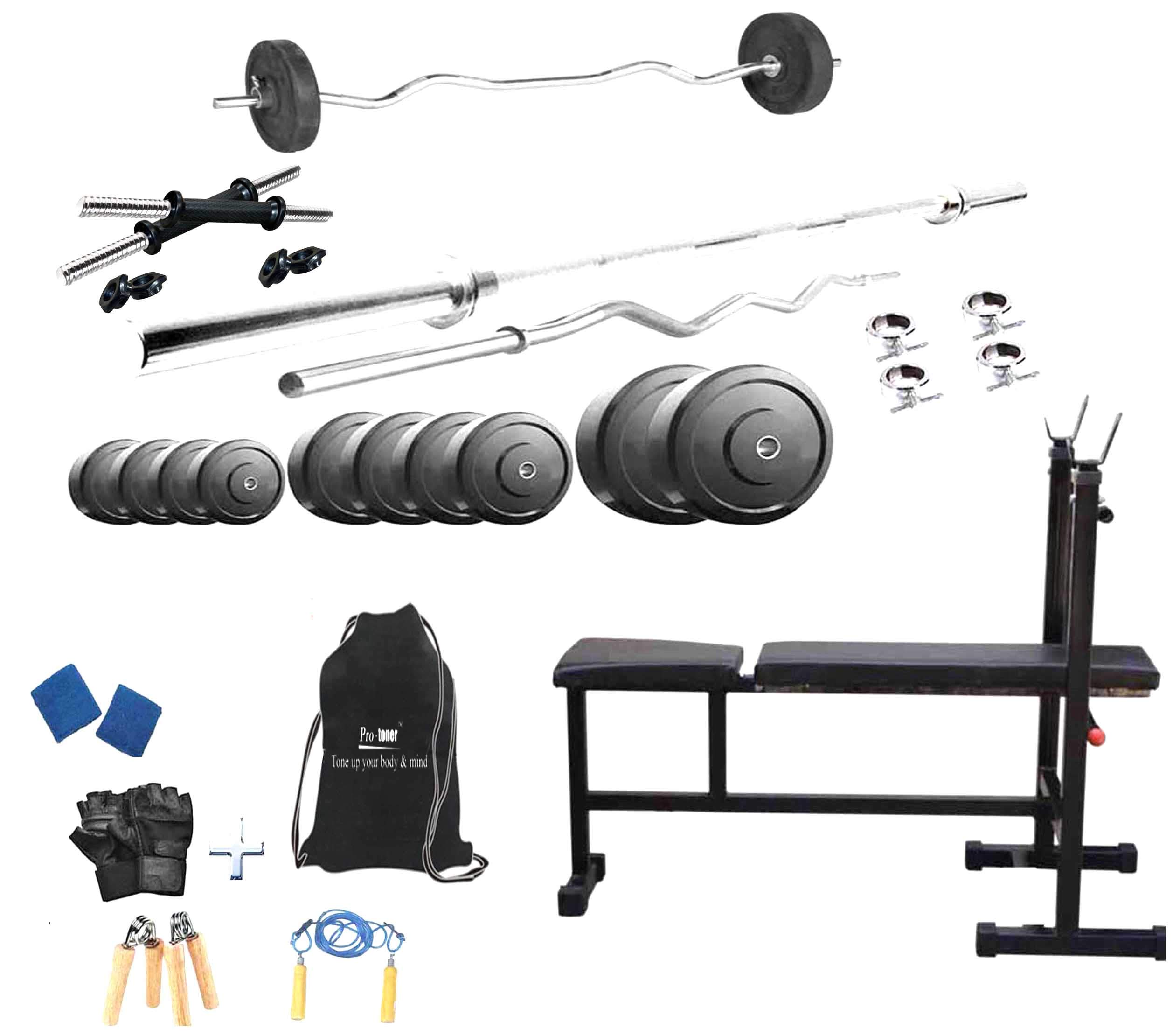 PROTONER 92 KGS with 4 Rods + 3 in 1 Bench Bench Home Gym Package with Bag-picture-28