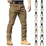 Mens Cargo Pants Water Resistant Relaxed Fit Hiking Work Pants Multi Pockets Ripstop Flex Baggy Camo Tactical Pant