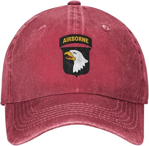Miniatura 2 de US 101st Airborne Division Patch Pattern Printing Gorra de béisbol para hombres Mujeres Sombrero de papá Gorra ajustable Negro