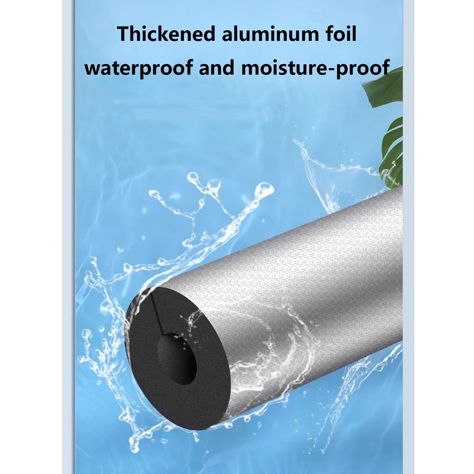 Tubo Espuma Aislante, Aislamiento de Tuberías, Coquilla Aislante, Tubo de Aislamiento de Aluminio, Tubo de Espuma Autoadhesivo, Adecuado Para Tuberías de Agua Interiores Y Exteriores(114*30mm/4.5*1.2i