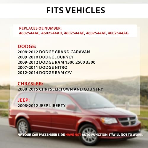 Miniatura 2 de CMRDQD 4602544AG Interruptor de bloqueo eléctrico de la puerta del lado del pasajero compatible con Dodge Grand Caravan 08-12, Chrysler Town and
