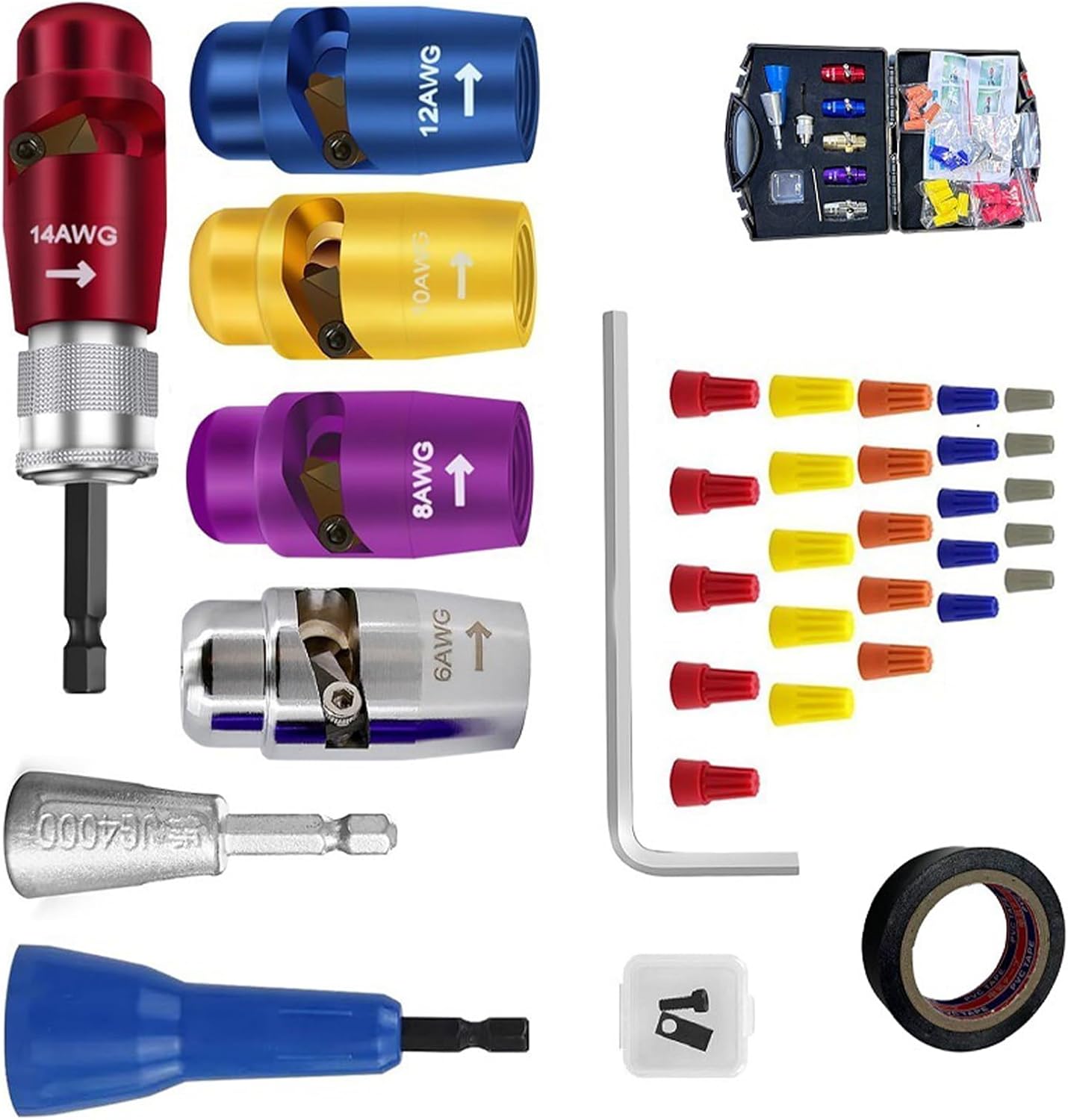 Wire Strippers Cable Peeling and Twisting Combination, for Cable Cord Management Easy to Use Electric Drill Attachments Quick Wire Peeling