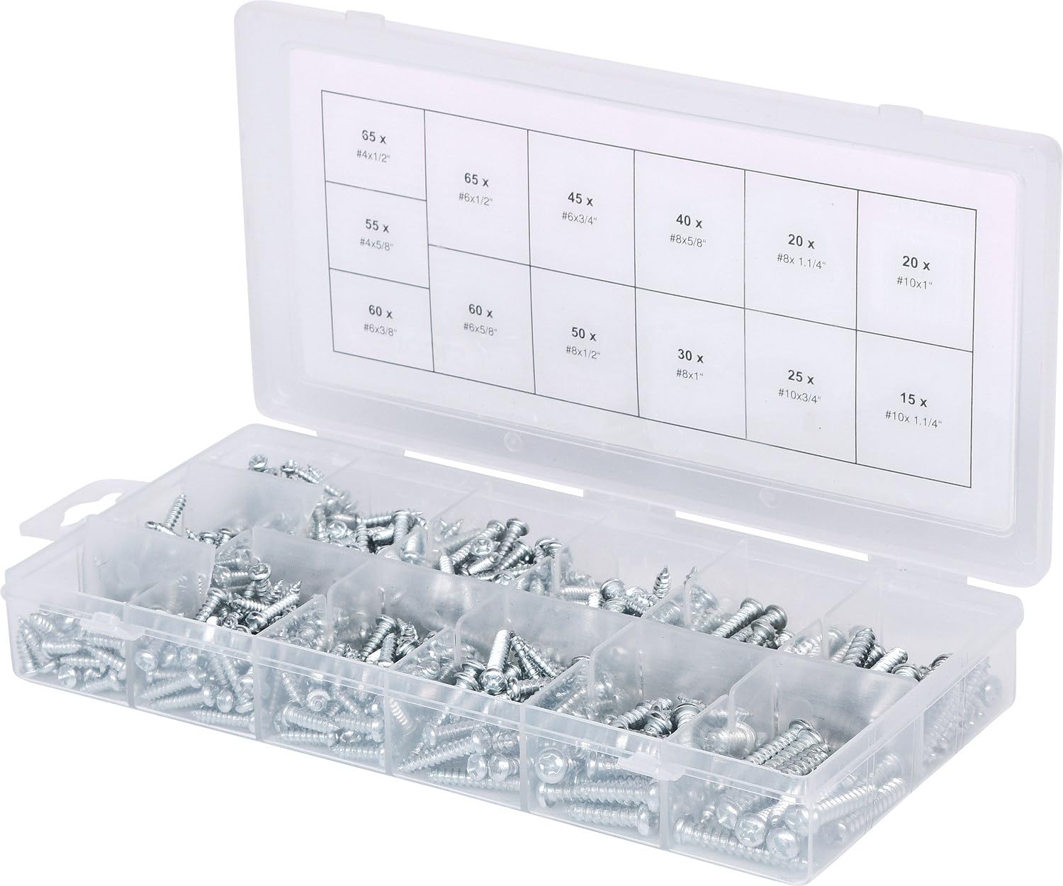KS Tools 970.0420 Ball head Parker screws assortment, M4x1/2"-M10x1.1/4", 550 pcs