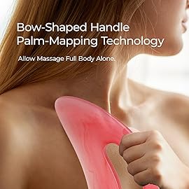 Scienlodic Gua Sha Massage Tool with Handle (Resin) Larger Guasha Body Scraping Tool for Back Legs Neck Massage, Lymphatic Drainage, Cellulite Remove - Large Yellow-Green