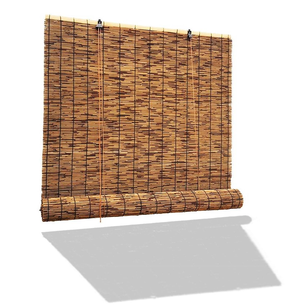 Raffrollo Bambus Aussenrollos Wetterfest Küche Sichtschutz RolloAußEn Sonnenschutzrollos Ohne Bohren 60 80 90 100 120 130 150 160cm Breit Bambusrollo Natur Für Außen Garten(160x230cm)