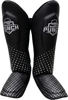 PU Leather Shin Guards for Kickboxing, MMA & Muay Thai, Protective Shin Pads with Instep Coverage for Martial Arts Training
