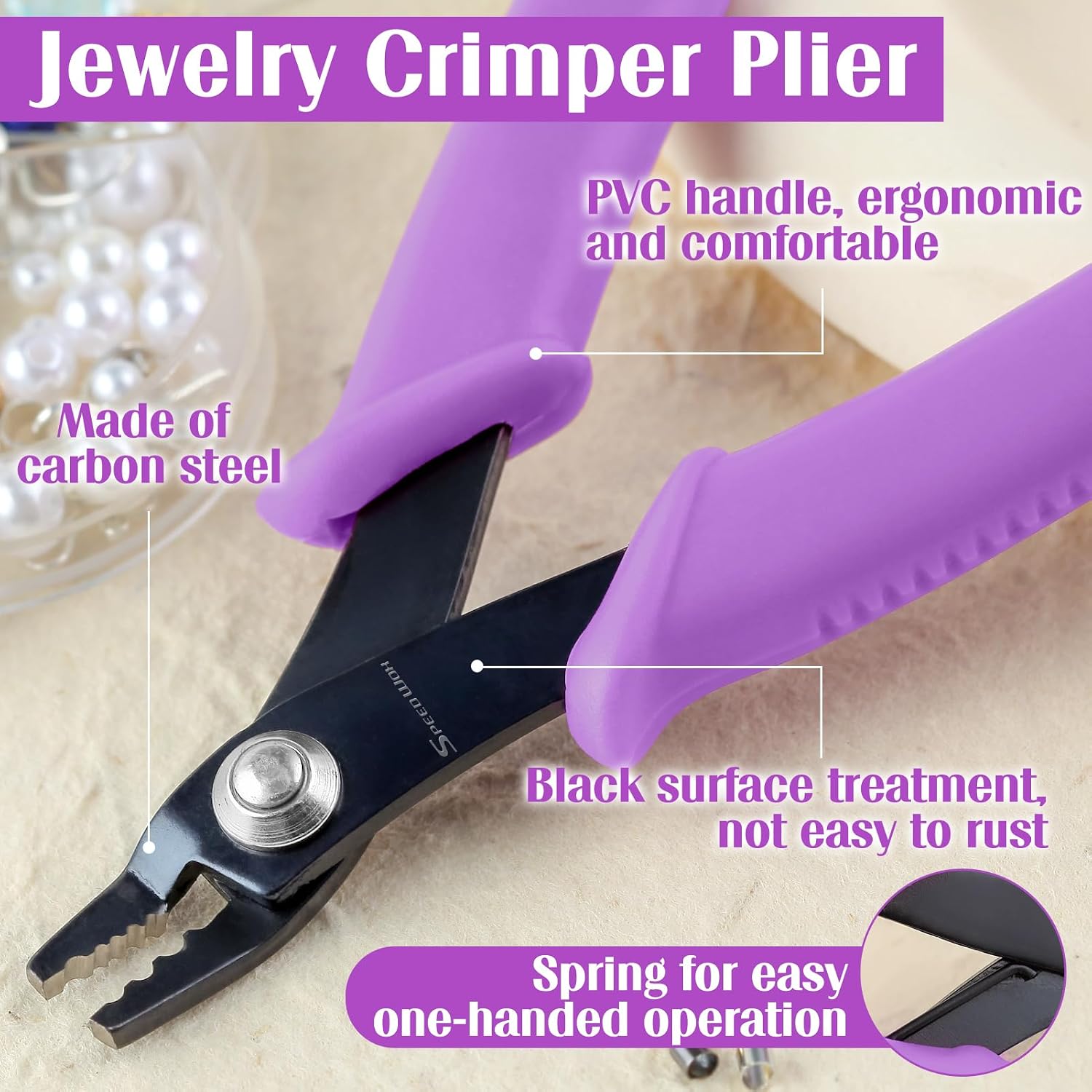 SPEEDWOX Bead Crimping Pliers for 2mm-3mm Beads and Tubes Bent 3 Holes image 2