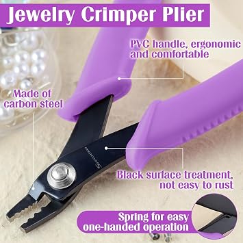 SPEEDWOX Bead Crimping Pliers Jewelry Crimper Plier for Beading Micro Tube Beads Crimper Mini Crimping Pliers Bent 3 holes Multi Use DIY Jewelry Craft Beading Hobby for 2mm-3mm Beads and Tubes