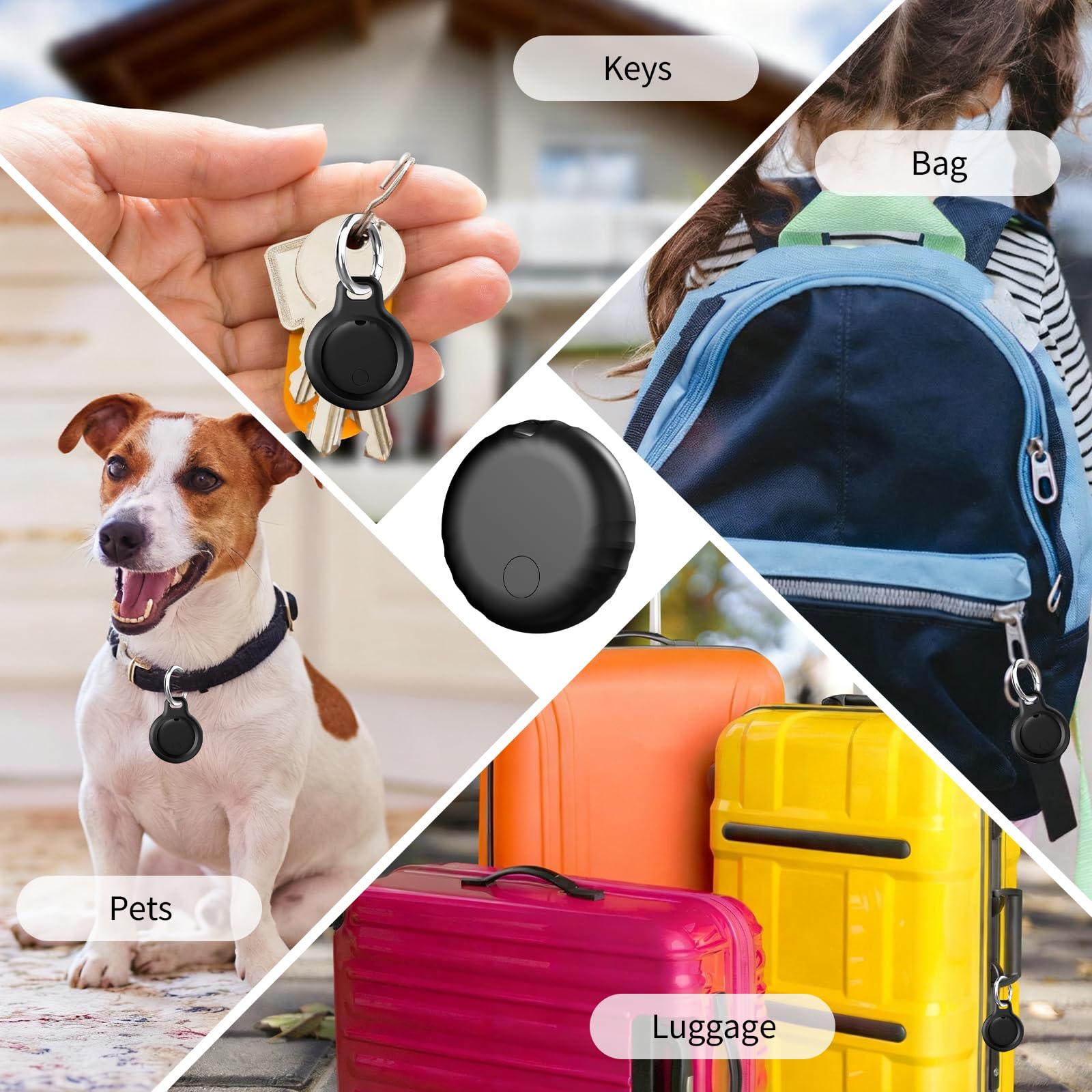 Smart Tracker Tag, GPS Trackers Auto Ohne ABO Kompatibel mit Apple „Wo Ist?“ (iOS Nur), Mini Schlüsselfinder für Schlüssel Gepäck Koffer, Bluetooth Tracker Tag für Kinder Hund, 5er Pack