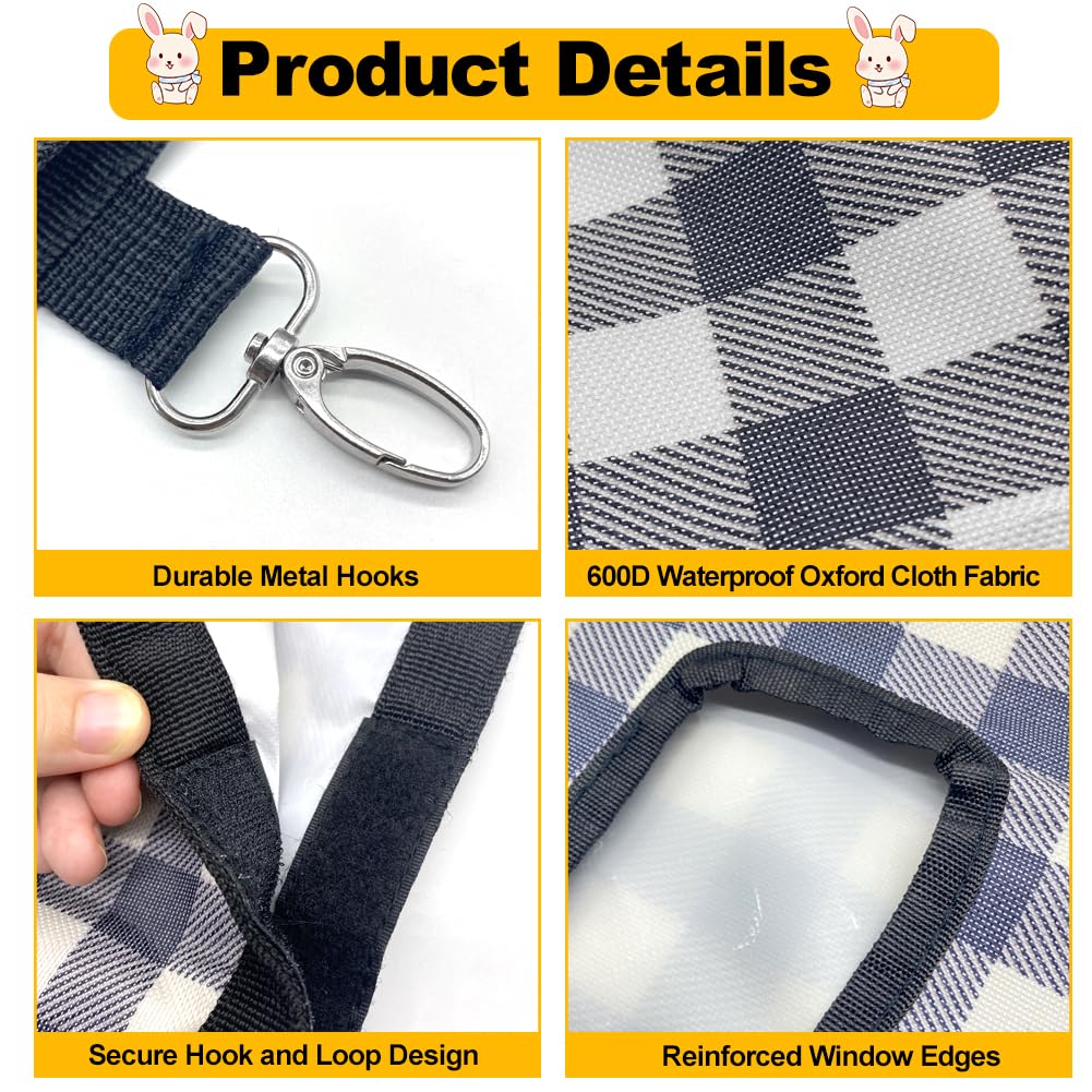 Borsa Per Fieno Per Conigli - Appendibile, Con 4 Finestre, Tessuto Oxford, Nero