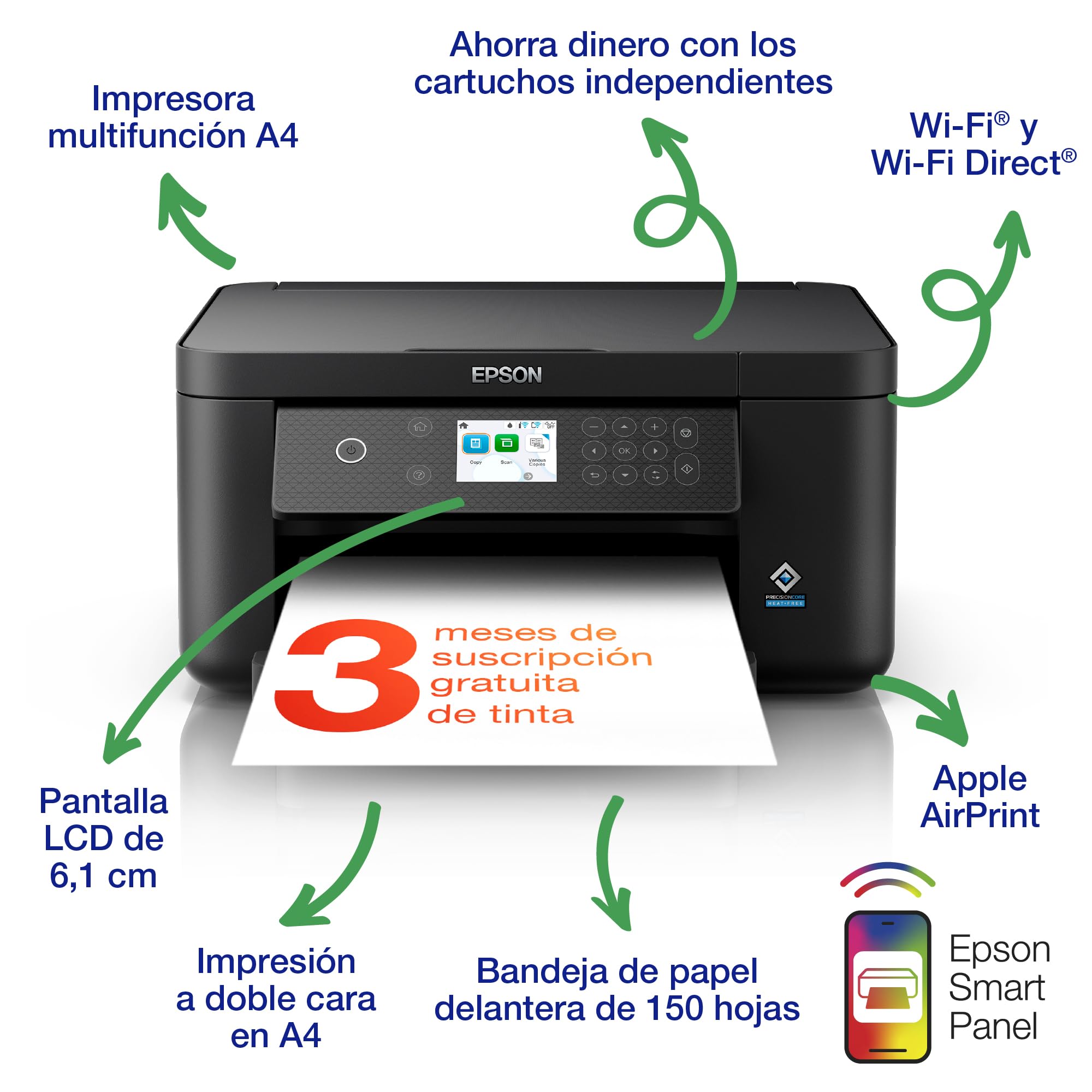 Epson Impresora de inyección de Tinta multifunción Expression Home XP‑5200 A4 con conectividad inalámbrica