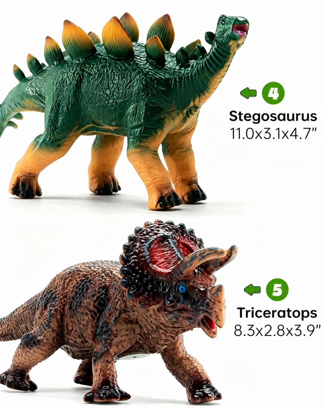 Jumbo Dinosaur Toys for Kids - 6 Realistic Figures -3 Jumbo Dinosaur Toys for Kids - 6 Realistic Figures -3
