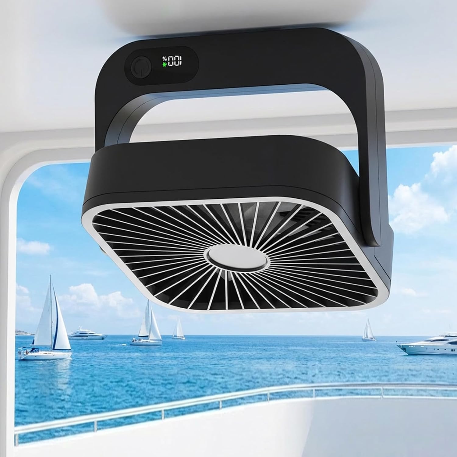 Portable Desk Fan with Magnetic Stand, 5 Speeds Turbo Power USB Rechargeable Personal Fan, Cruise Ship Approved Strong Airflow for Bedroom Office Travel Carnival Cruise Essentials 2026, Black