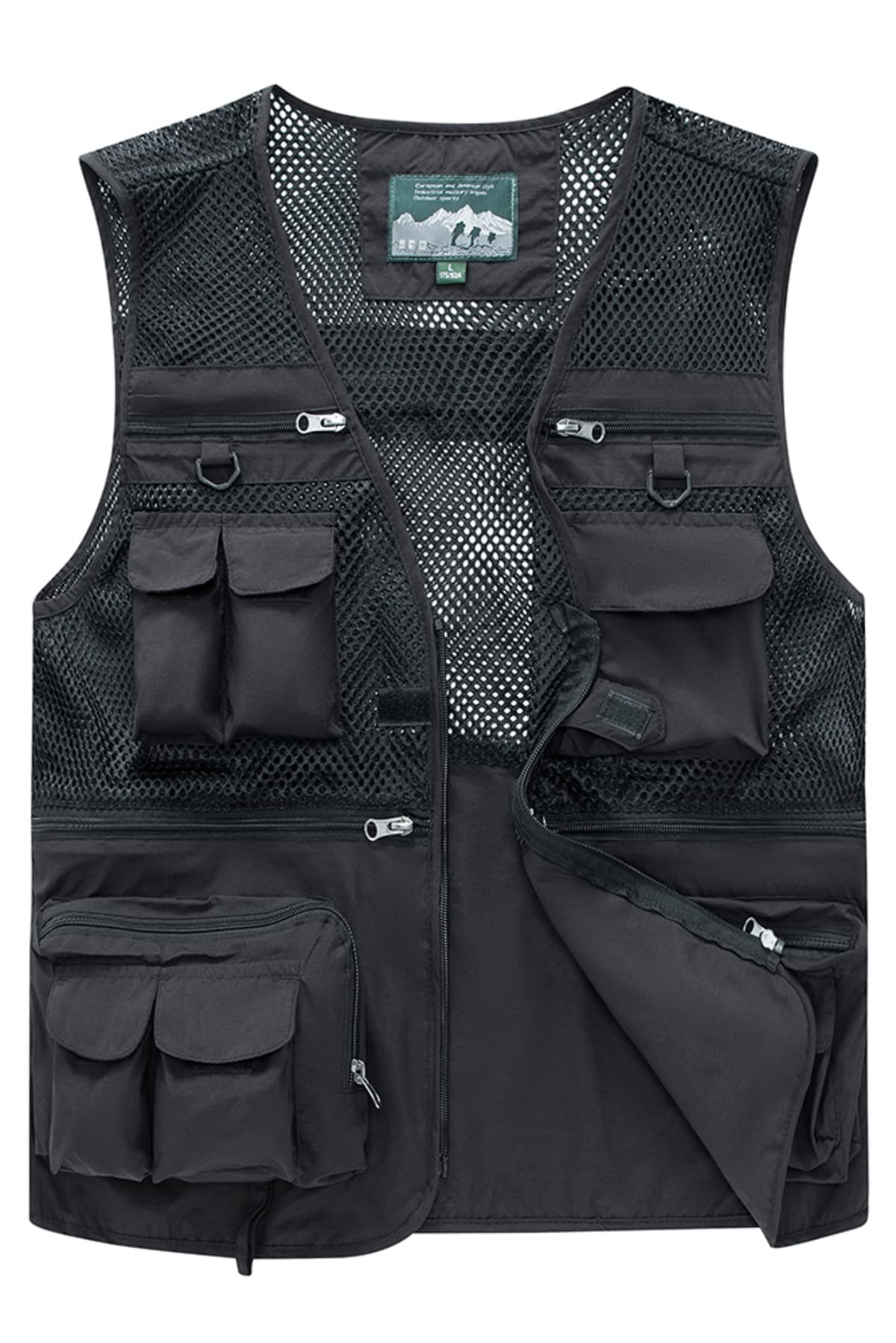 Homme Gilet de Mesh Multi-Poches Gilet de Pêche Veste Photographie Gilets Voyage Sport Extérieure Camping Veste Pêche Veste ChasseVeste Sans Manche