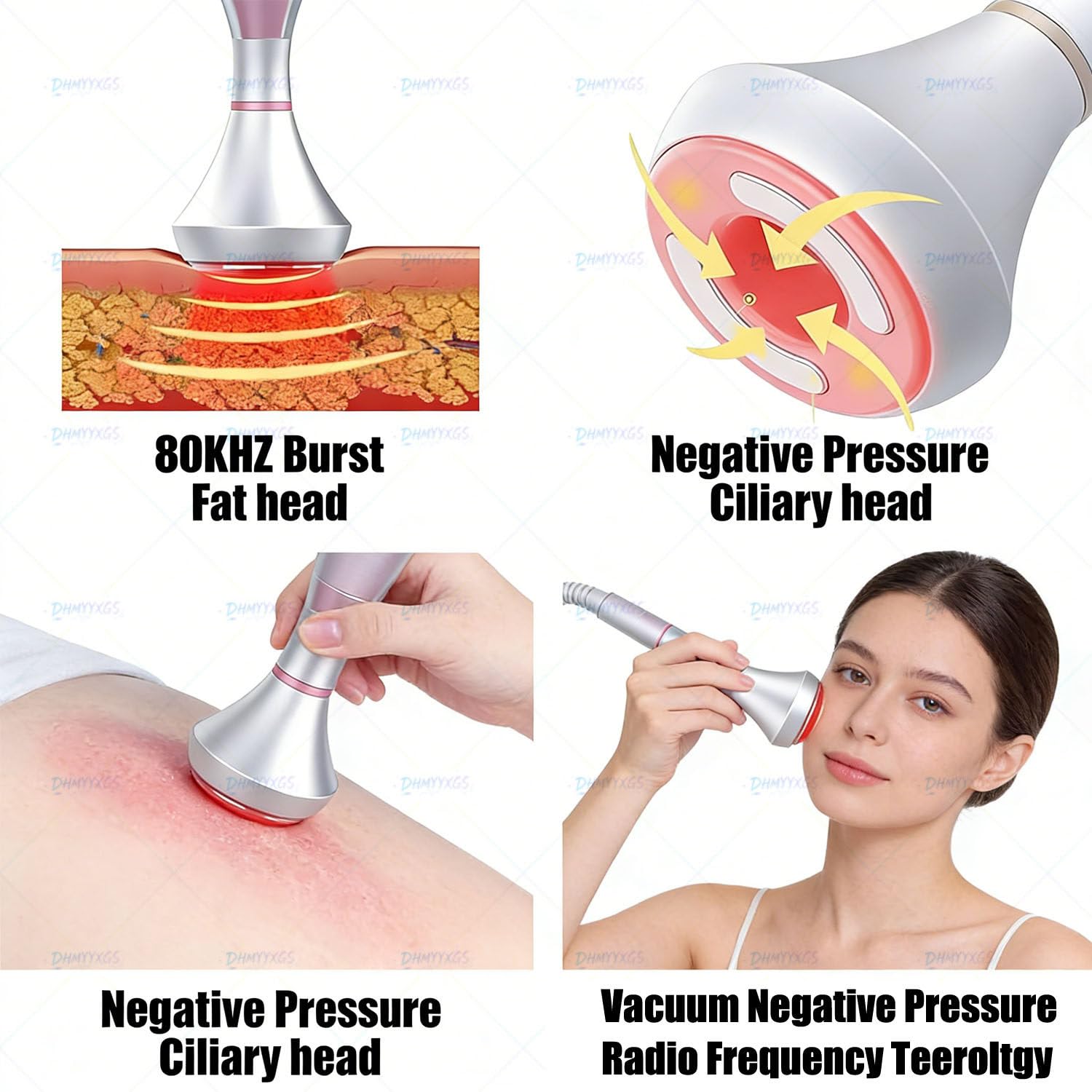 Radiofrequenza Viso E Corpo,Crioterapia Macchinario,9 in 1 80KHZ Cavitazione Sottovuoto,Brucia Grassi/Rimozione Cellulite/Ringiovanimento Pelle,Microcorrente & Fotoringiovanimento