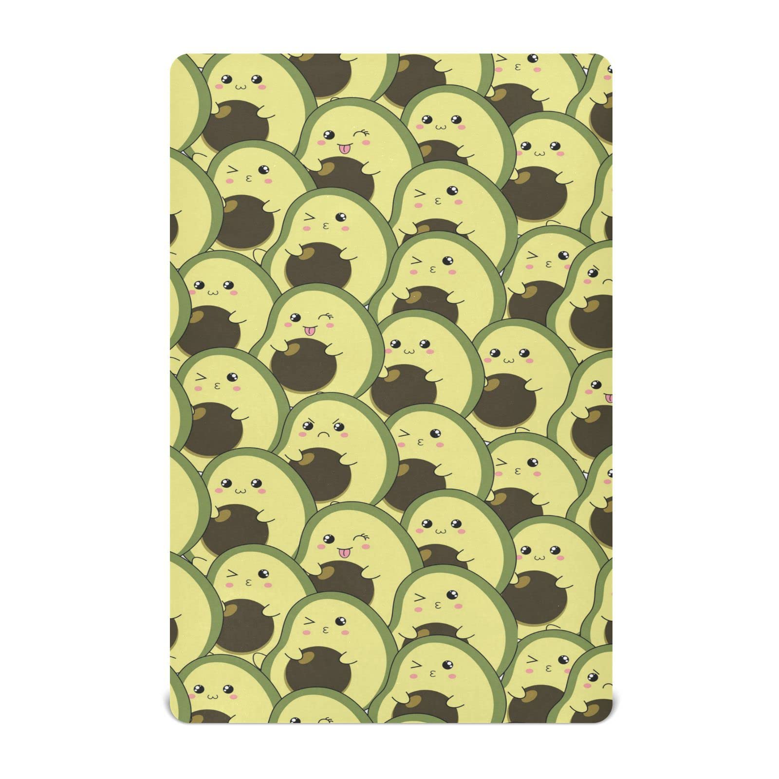 Spannbettlaken für Kinderbett, niedliches Avocado-Muster, weich, atmungsaktiv, pflegeleicht, Spannbetttuch für Babybett und Kinderbetten