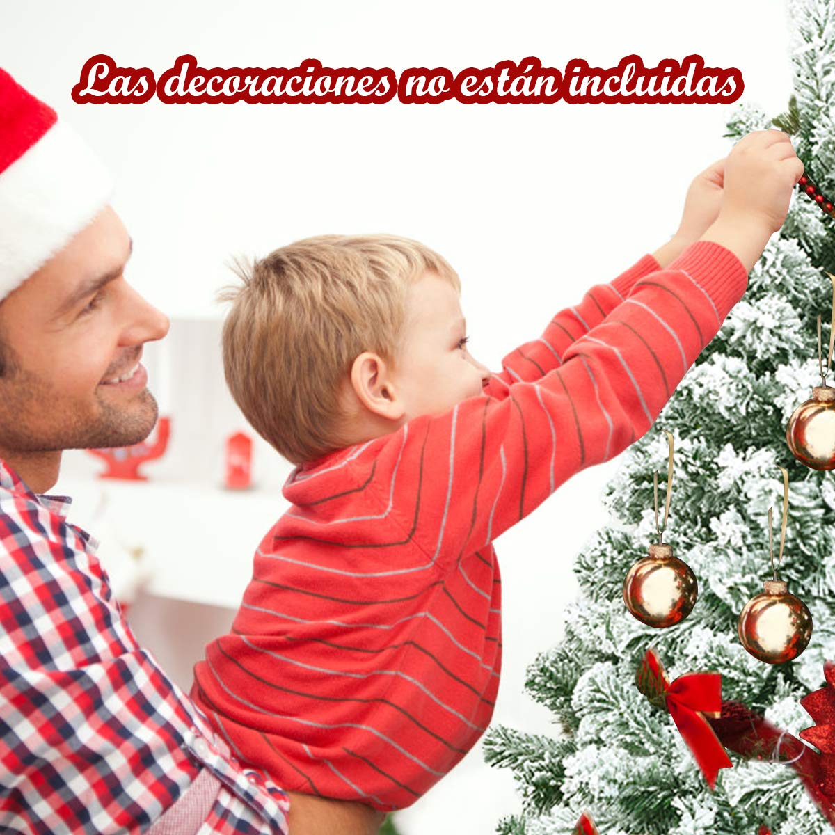COSTWAY Árbol de Navidad Artificial 180 cm, Arbol de Navidad Nevado con Nieve, Agujas de PVC de 928 Ramas, Arvore de Natal con Soporte de Metal para Hogar Oficina Fiesta