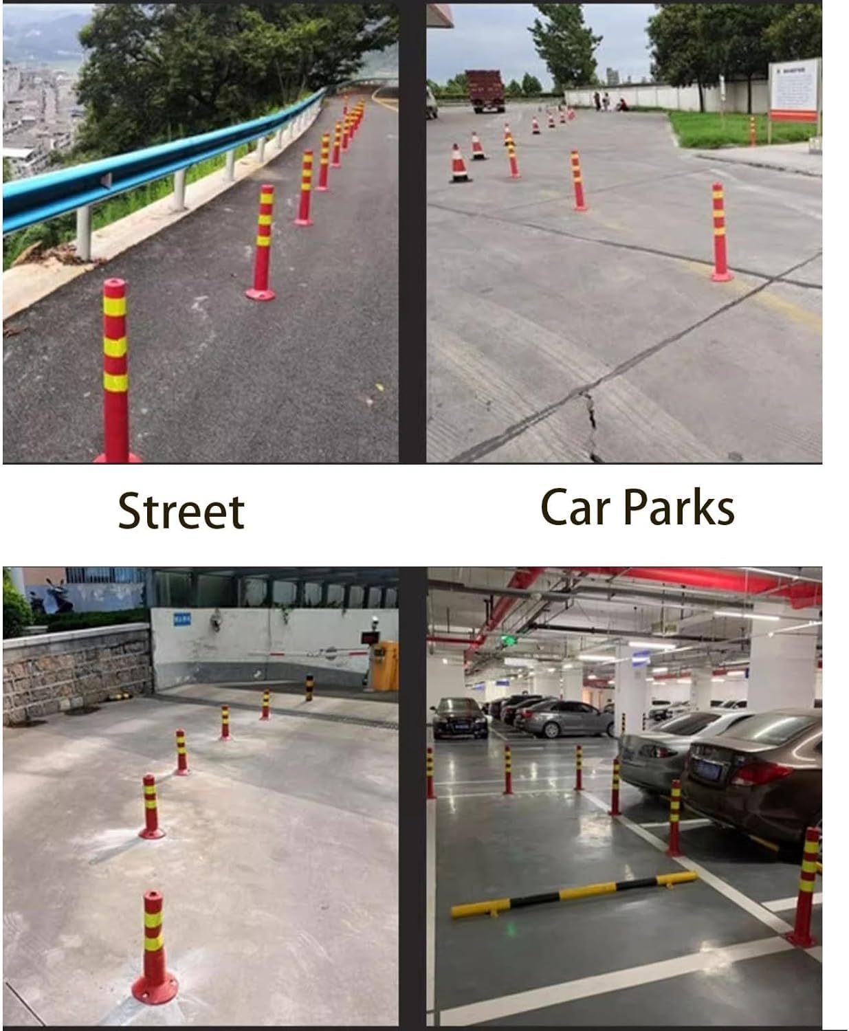 Lot de 2 cônes réfléchissants pour chemins, parkings et chantiers de construction pour plus de sécurité et de visibilité