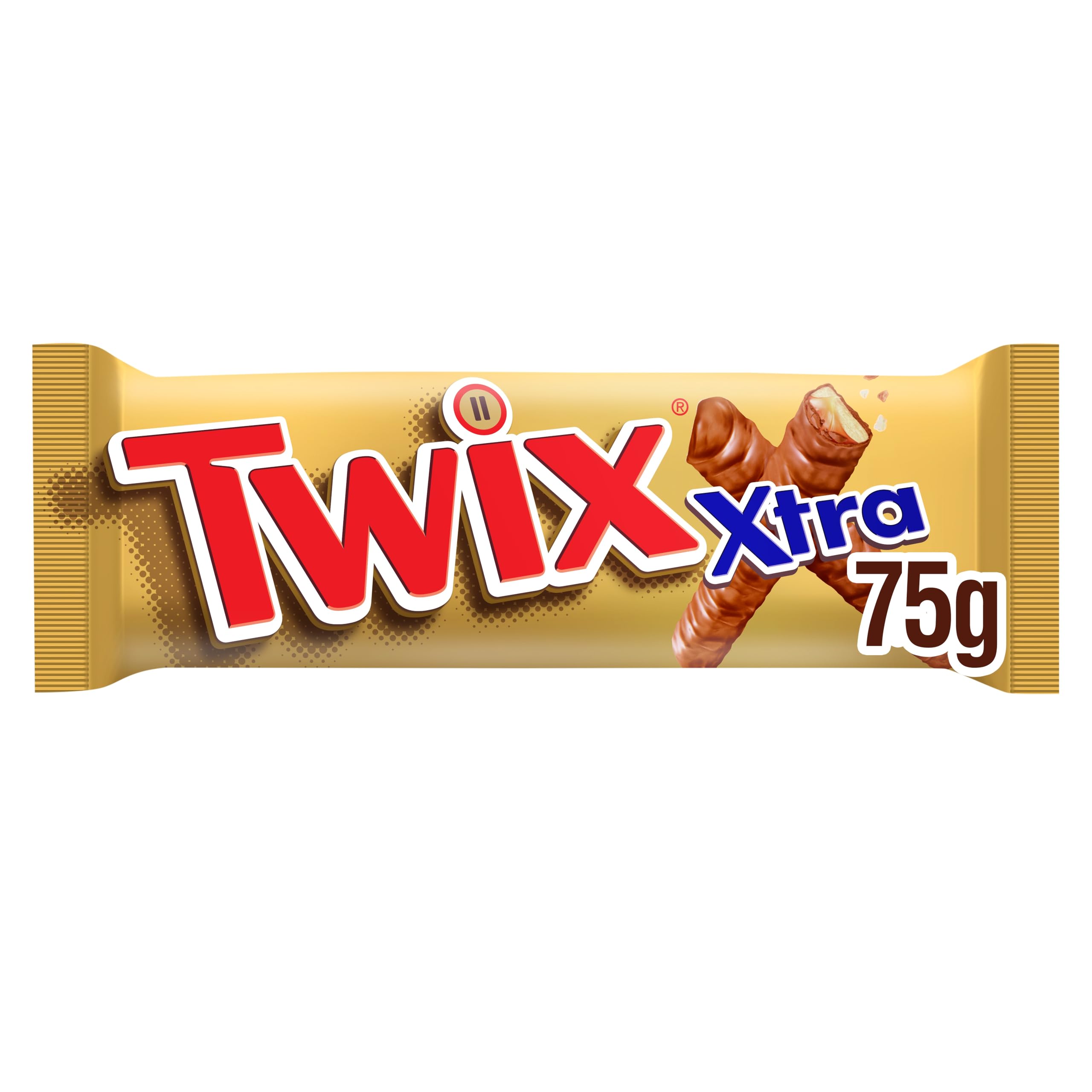 Twix Xtra Milk Chocolate Bar, 75g - Chocolate Biscuits & Sweet Snacks - Perfect For Work Breaks With Tea Or Coffee, On-The-Go Snacking, Hamper Filler & Gift