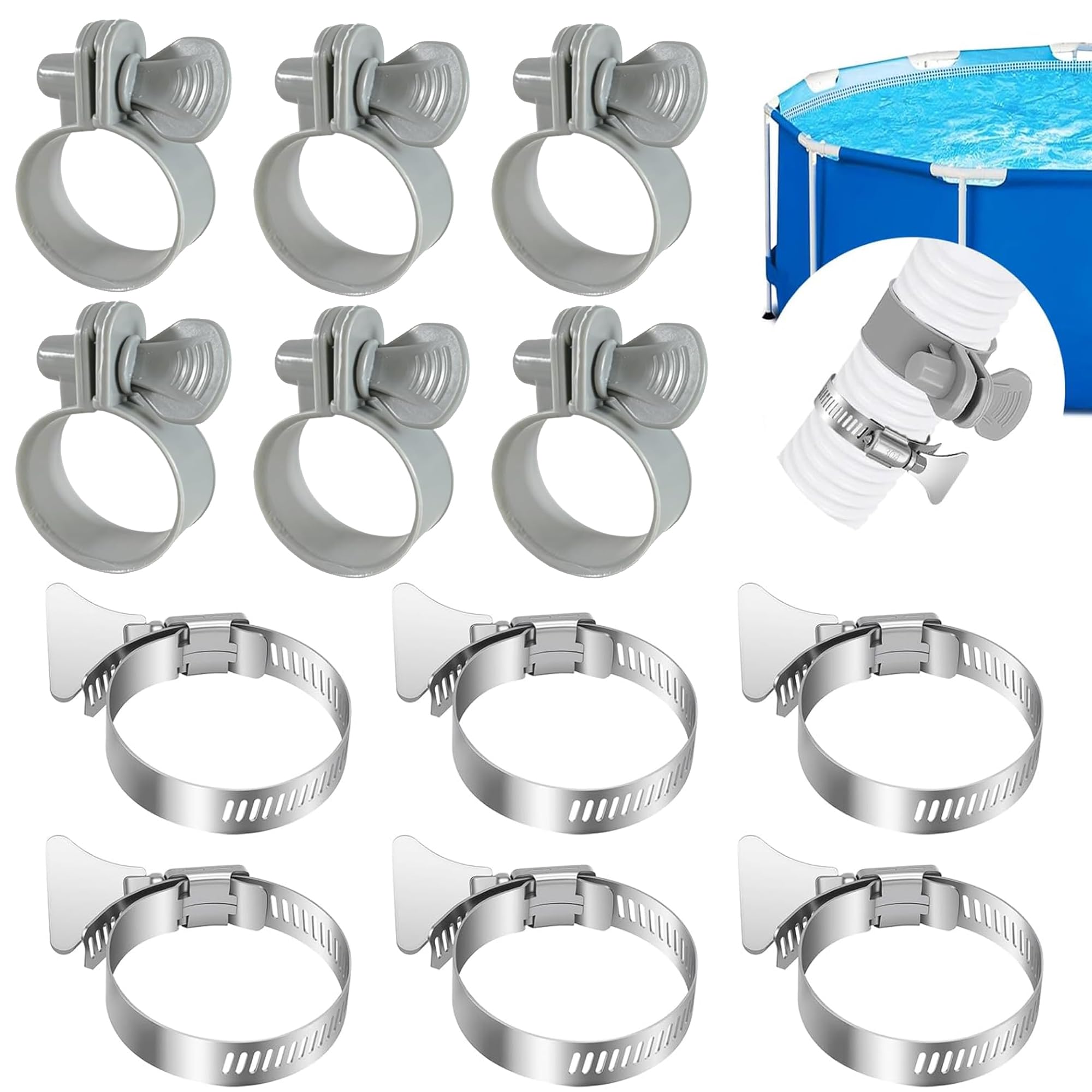 Collier de serrage piscine 3.8 cm contre les fuites de tuyau de filtration