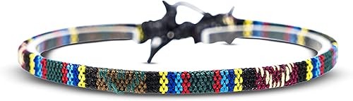 Vista 5 de Made by Nami Juego de 2 pulseras bohemias estilo surfista para mujeres y hombres, impermeables, ajustables, trenzadas, juego de 2 para estilo étnico