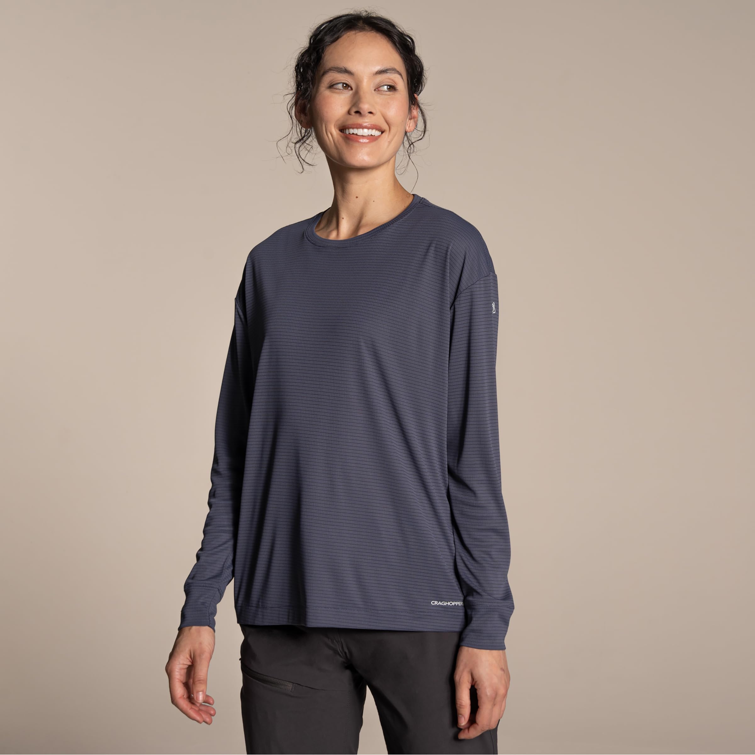 Craghoppers Damen NosiLife Solarshield+ Longsleeve, Anthracite, L