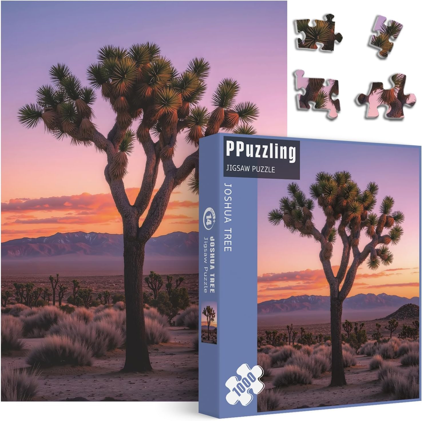 National Parks Puzzles 1000 Pieces for Adults, Nature Joshua Tree Plant Jigsaw Puzzles, Tree of Life Puzzles as Home Decor