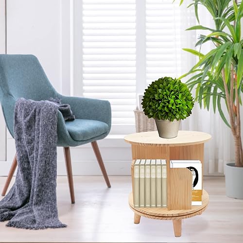 Miniatura 8 de Fetcoi Estantería giratoria, estante de almacenamiento de 360 estantes pequeños de esquina para niños y adultos, organizador de estantería