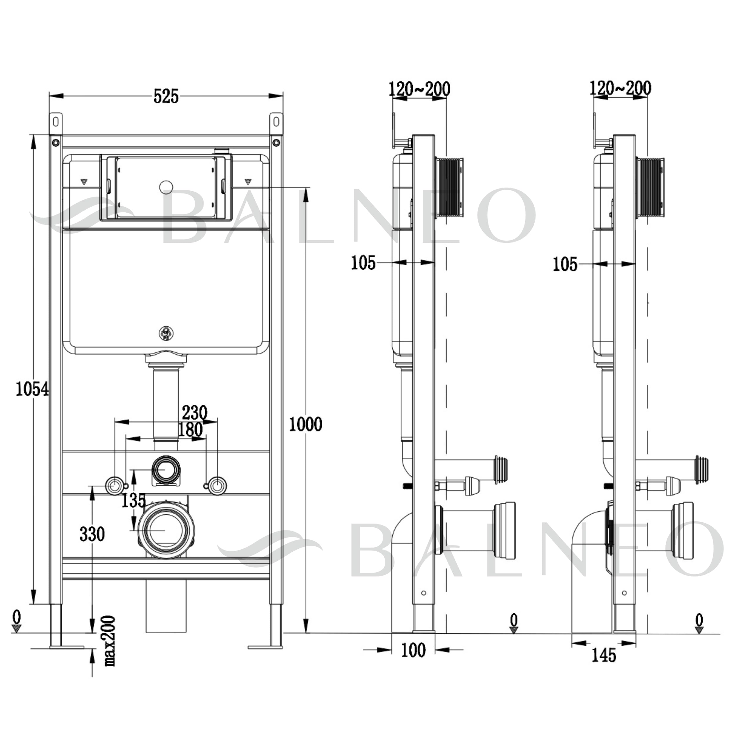 Módulo de Pared para WC Suspendido, Cisterna Empotrada, Kit Completo de Montaje, Soporta 400kg, Marco de Acero Resistente, Doble Descarga, Aislamiento Antivibración, Fix-Frame Slim Next