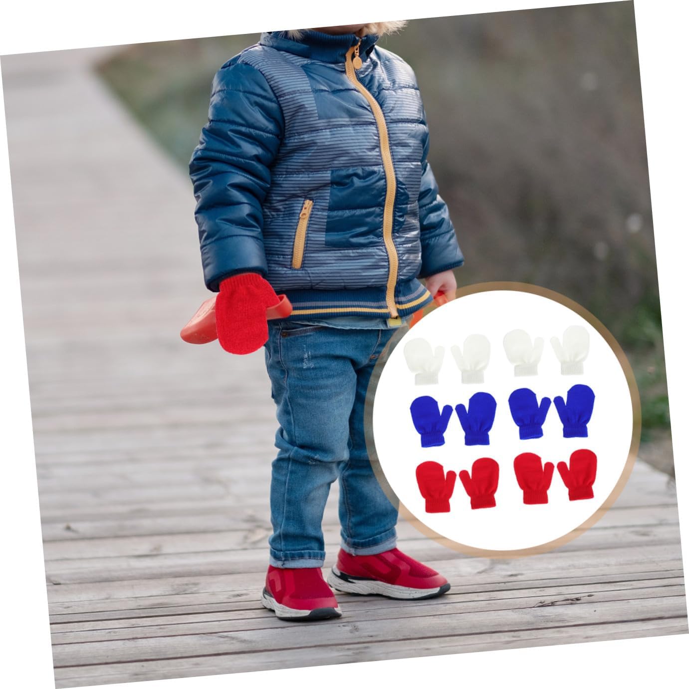 Ipetboom 6pairs Boys and Girls Mittens Warm Knitted Mitts for Outdoor Activities Years Soft and Comfortable Includes Dual Color Options