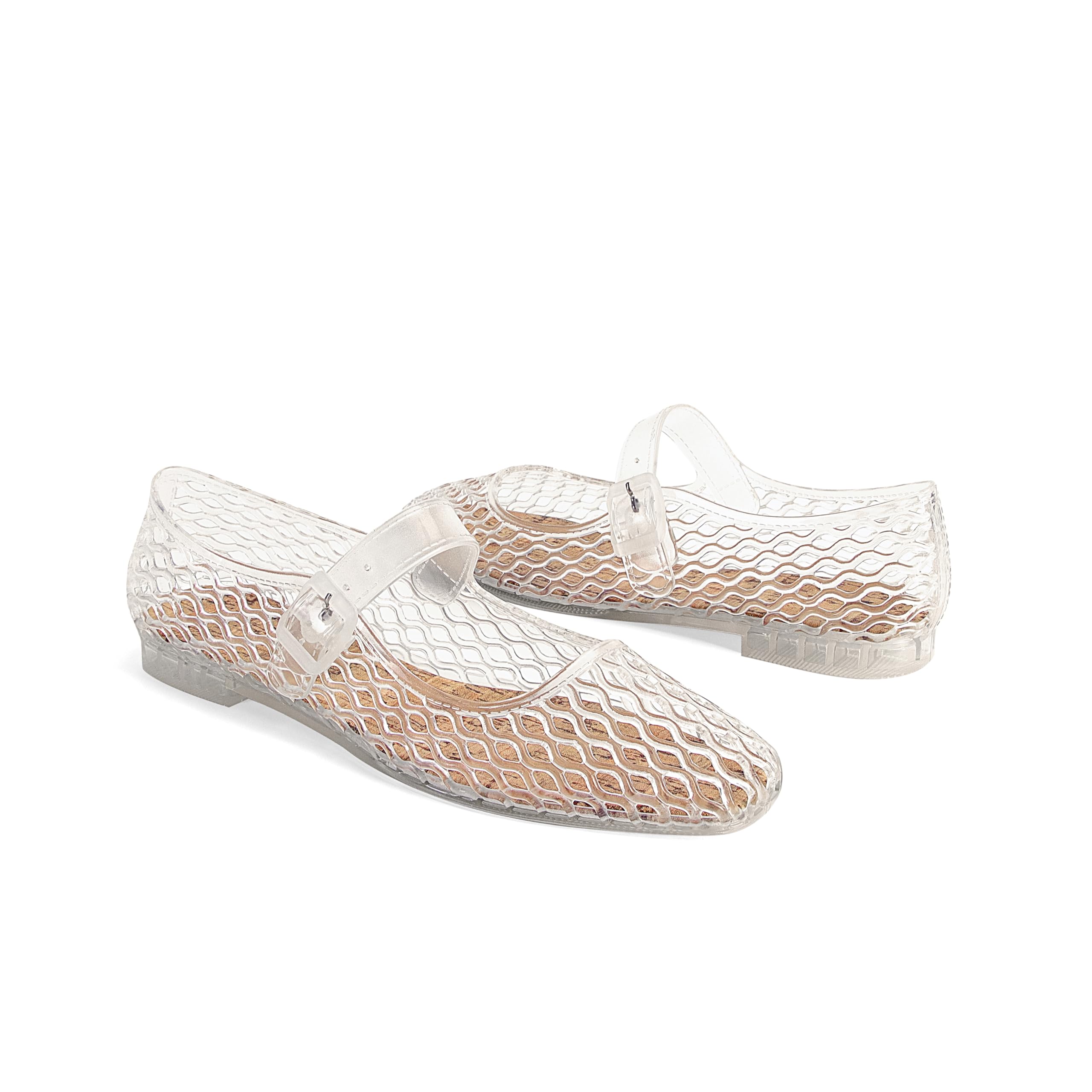 DOEYG Jelly Mary Ballet Flats for Women Jelly Sandals Shoes Women Beach Jellies Mary Jane Flats Ballerina Shoes - 4