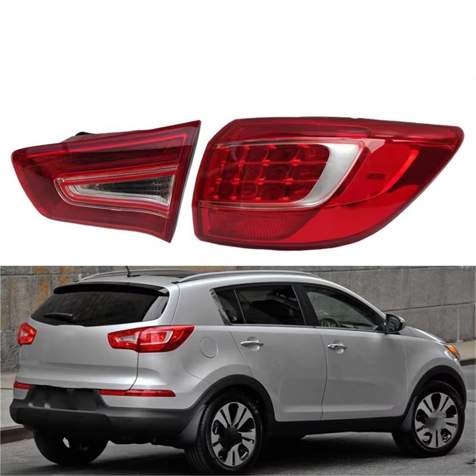 Coche Faro Trasero Compatible Con Kia Para Sportage R 2013 2014 2011 2012 Luz Trasera De Parachoques, Freno, Señal Advertencia Parada, Accesorios Coche