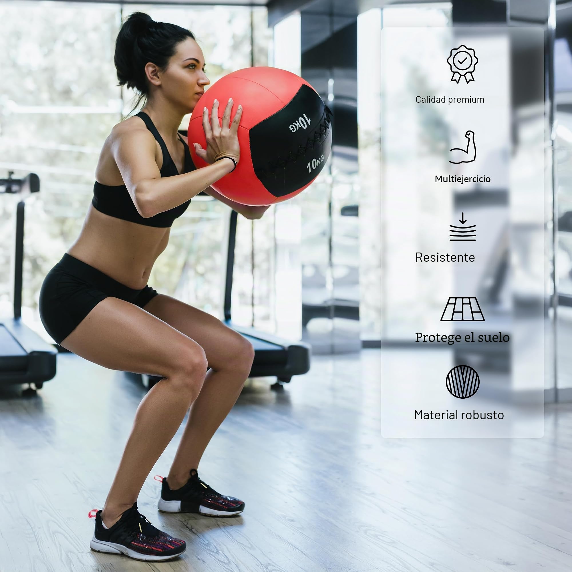 MSPORTS Wall-Ball Premium - Balón medicinal (2-10 kg)